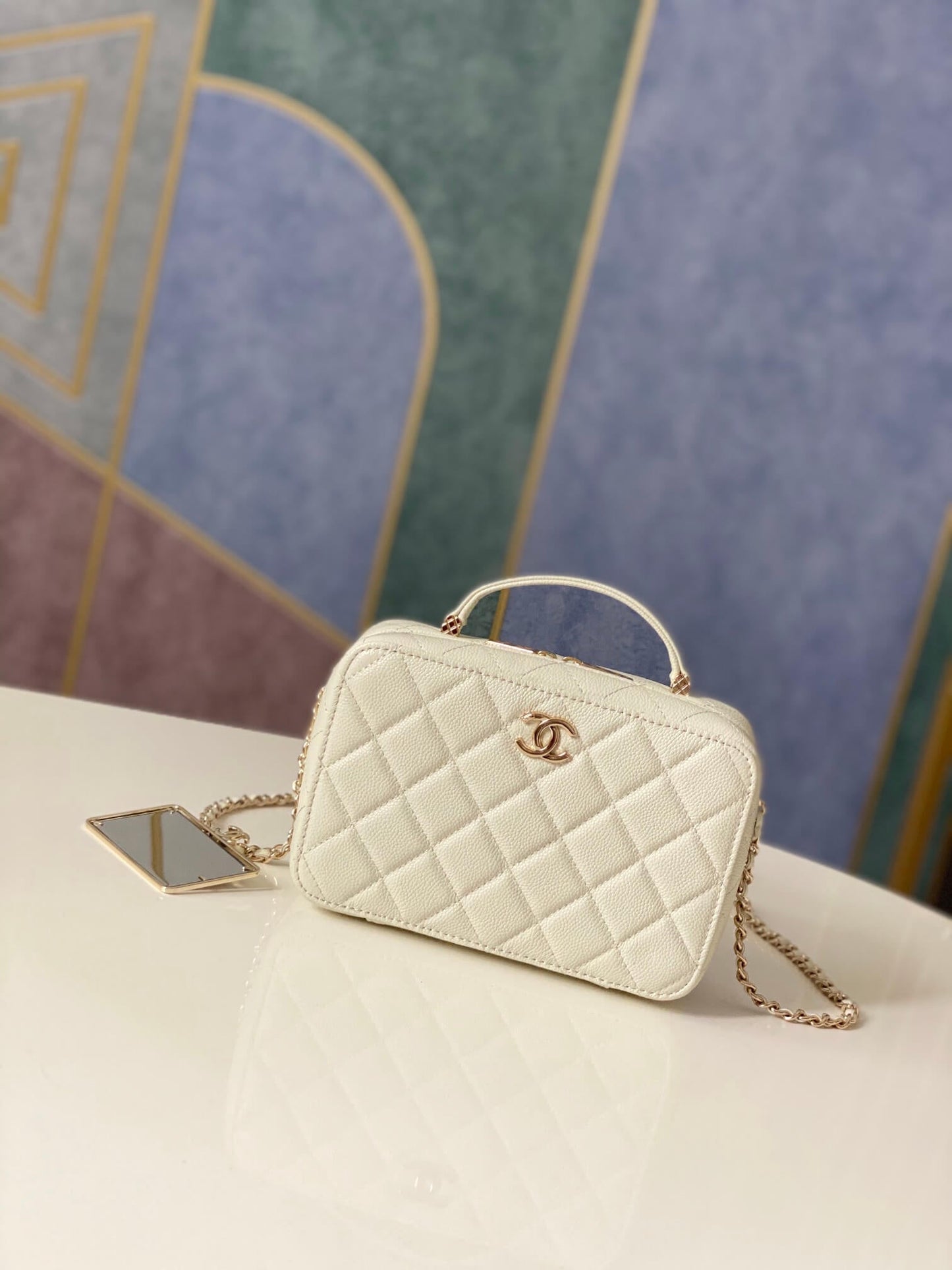 cha 3168 mini handbag shoulder bag cross body bags dirty white lambskin camera bag