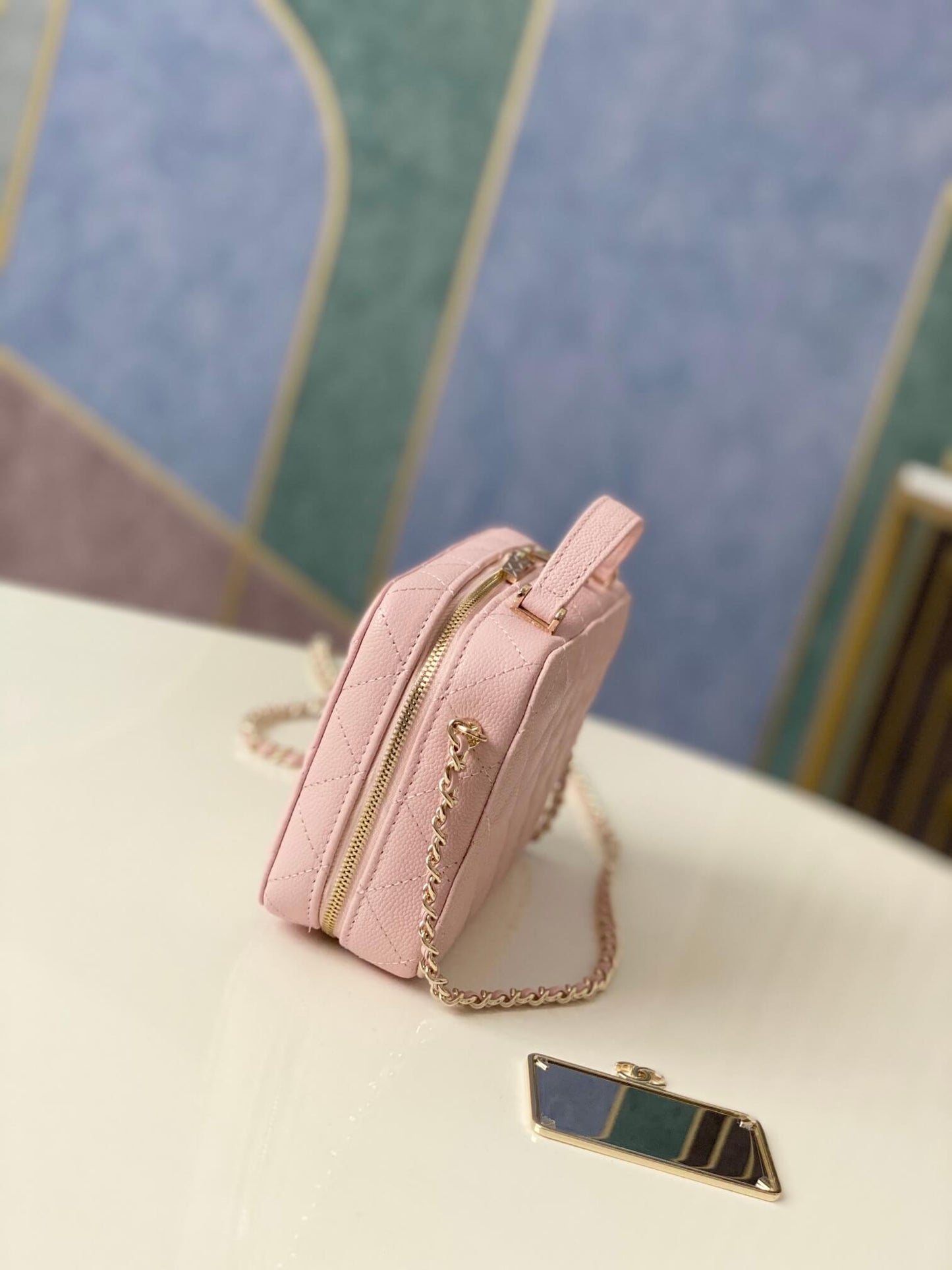 cha 3168 mini handbag shoulder bag cross body bags pink lambskin camera bag
