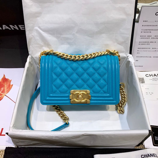 cha 67085 shoulder bag cross body bags blue leboy calfskin