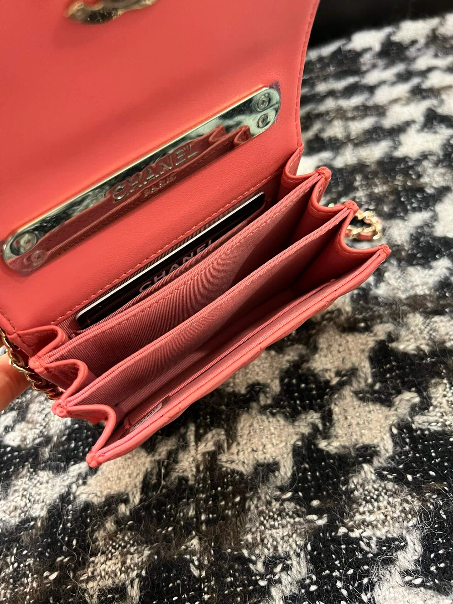 cha 68084 handbag shoulder bag cross body bags light orange lambskin