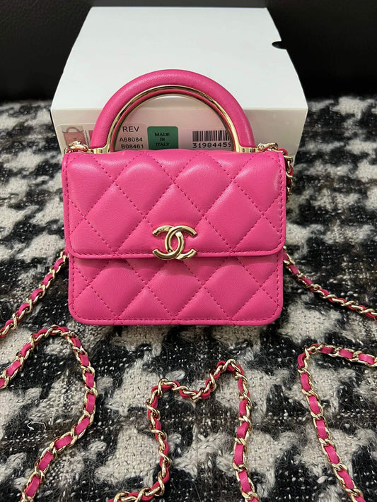 cha 68084 handbag shoulder bag cross body bags rose red lambskin