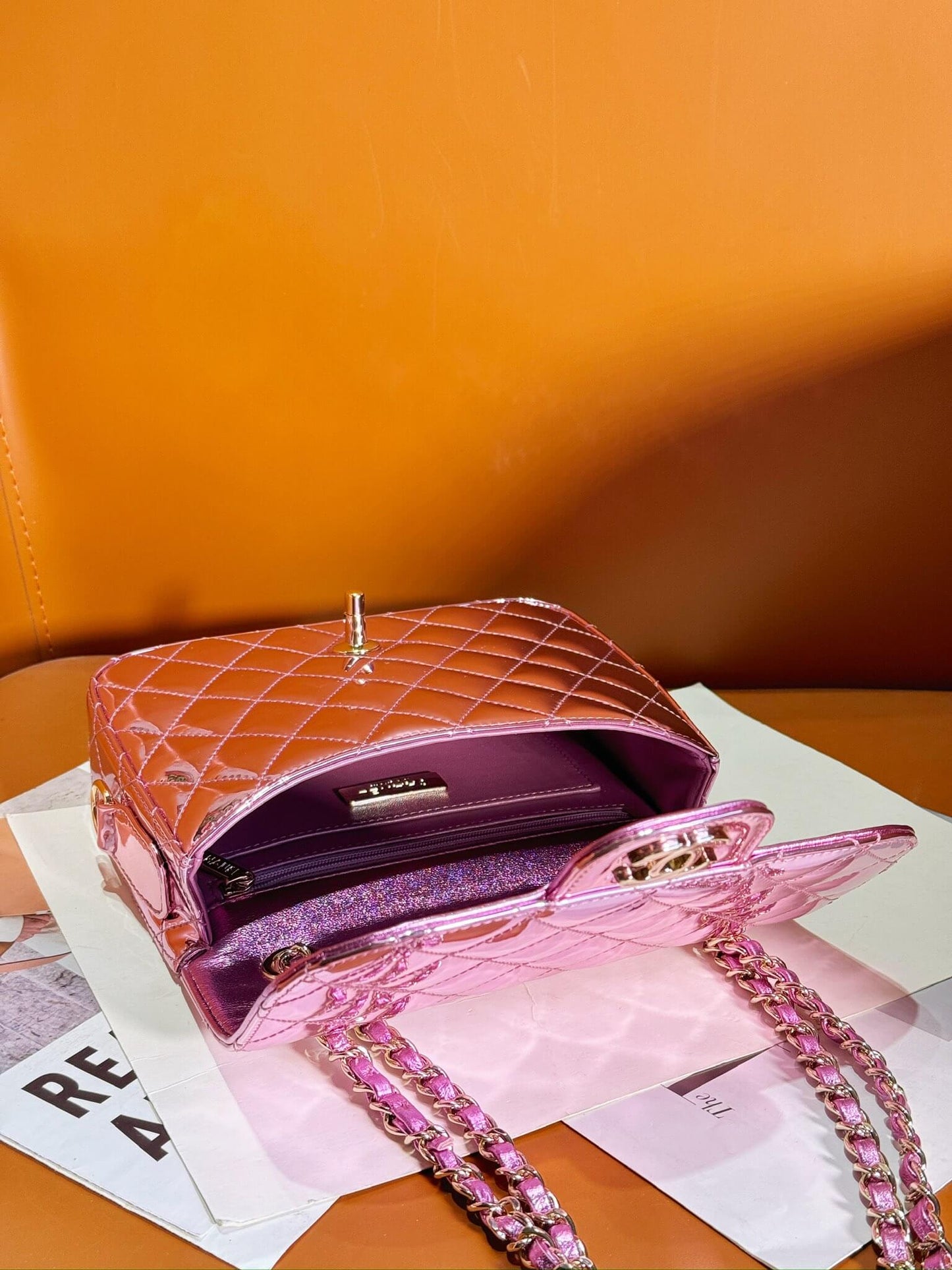 cha mini flap bag star coin purse as4647 purple