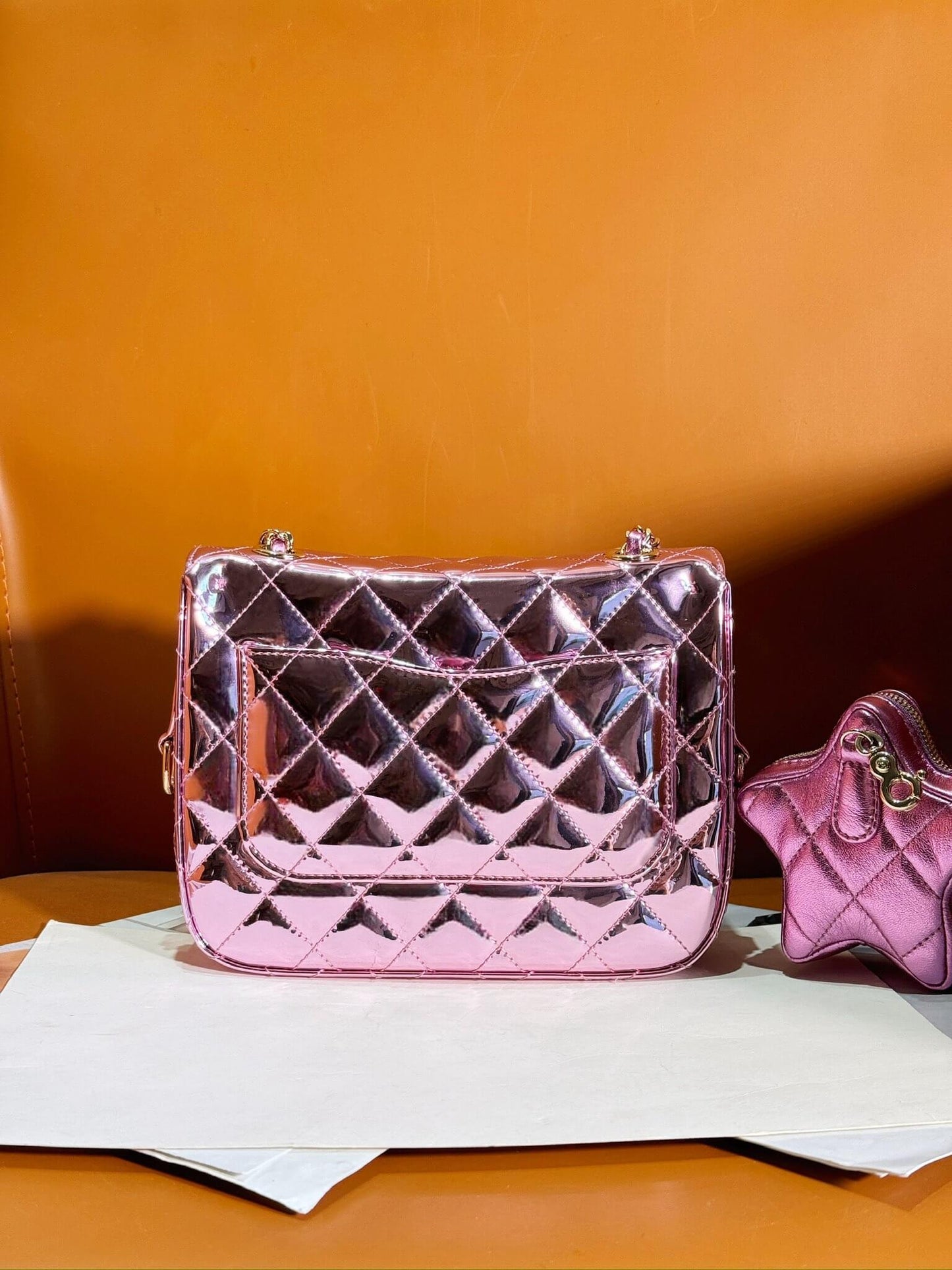 cha mini flap bag star coin purse as4647 purple