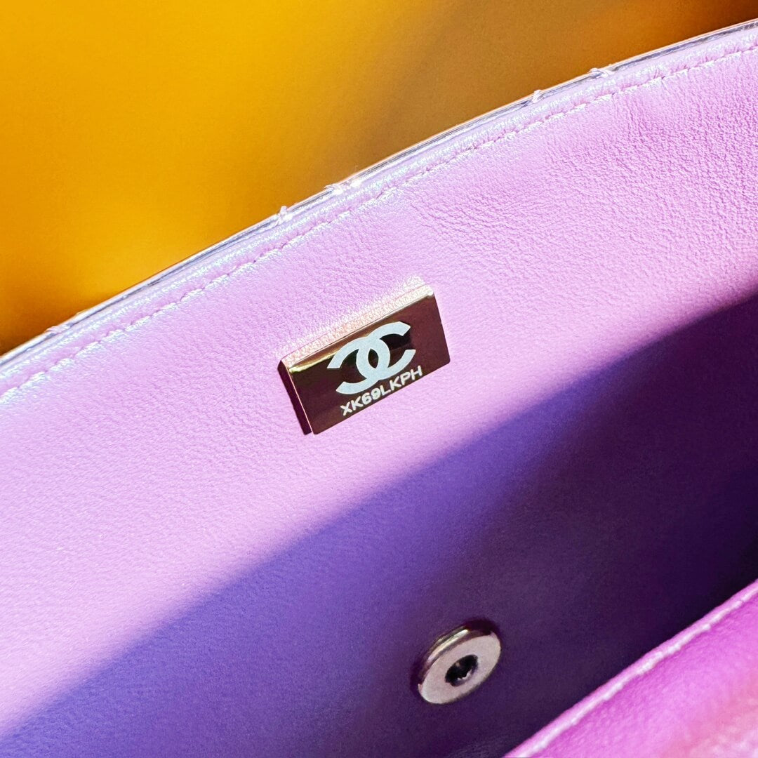 cha mini flap bag star coin purse as4647 purple