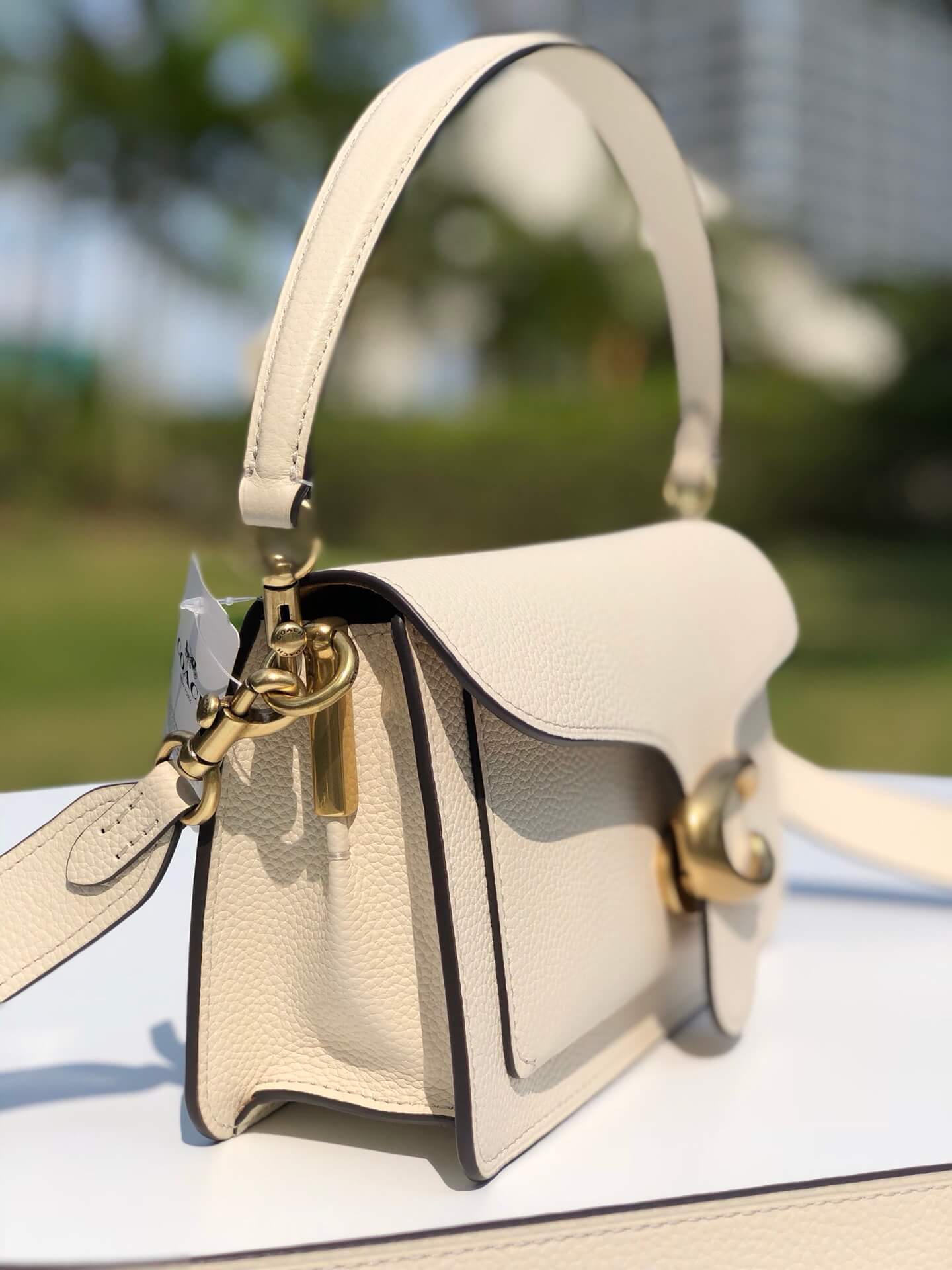 c73995 shoulder bag handbag calfskin dirty white