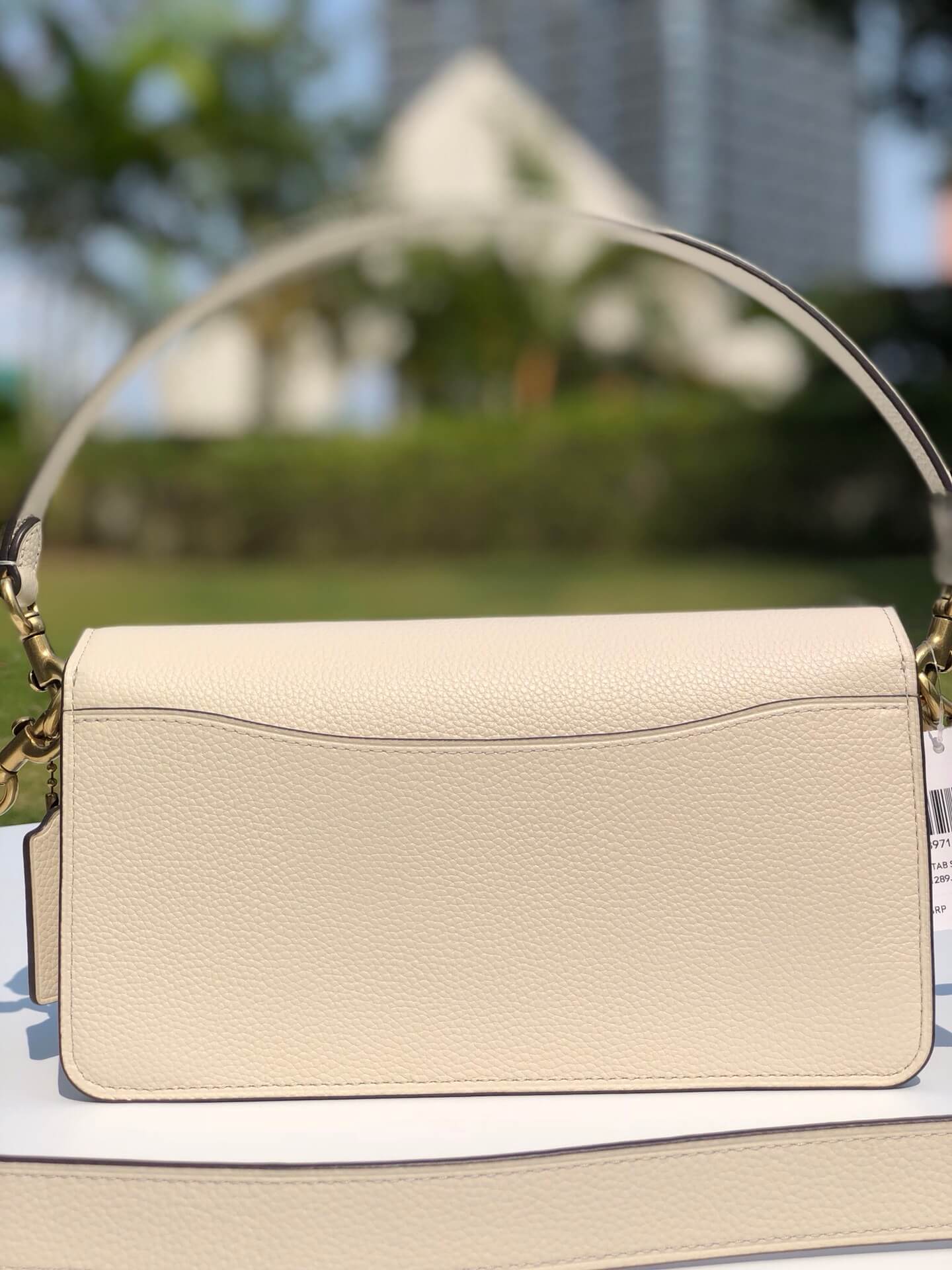 c73995 shoulder bag handbag calfskin dirty white