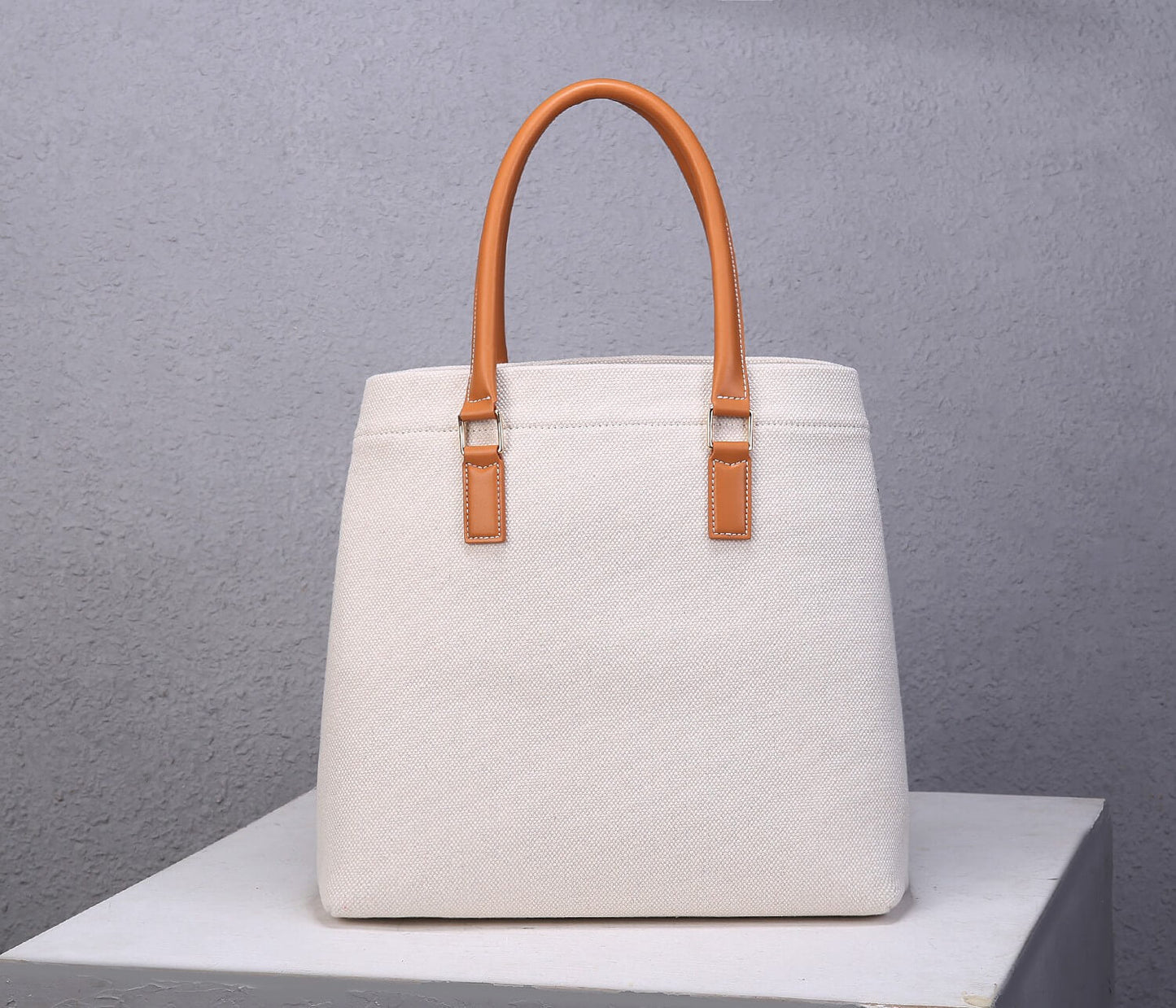 celine canvas tote bag white brown