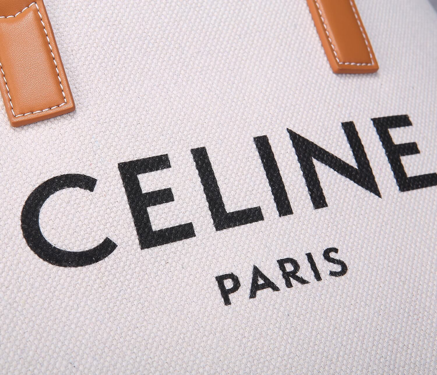 celine canvas tote bag white brown