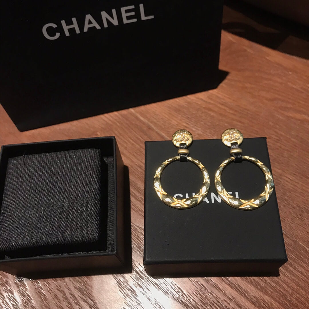 chanel vintage fashion circle versatile earrings er13168a38