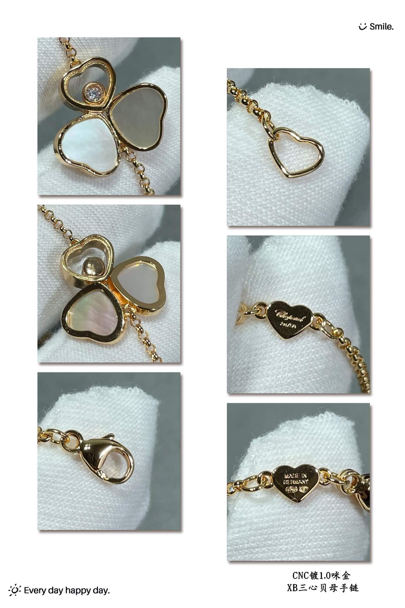 chopin three heart beimu fashion versatile style bracelet sl13168a3
