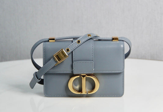 d9006 mini montaigne shoulder bag cross body bags light blue cowhide real leather