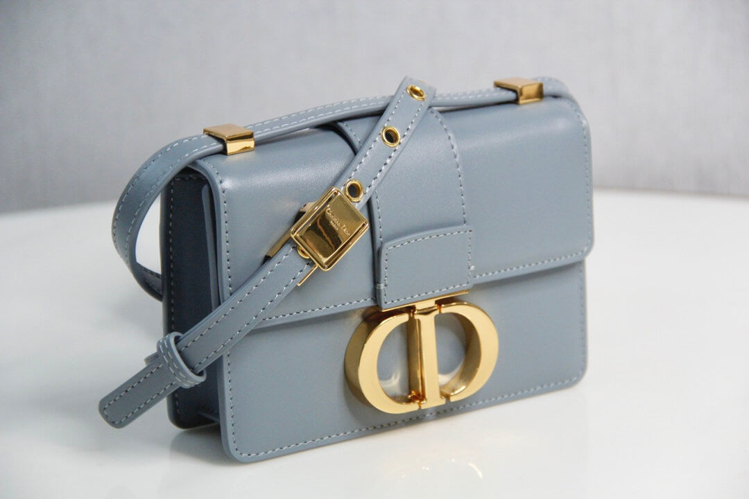 d9006 mini montaigne shoulder bag cross body bags light blue cowhide real leather