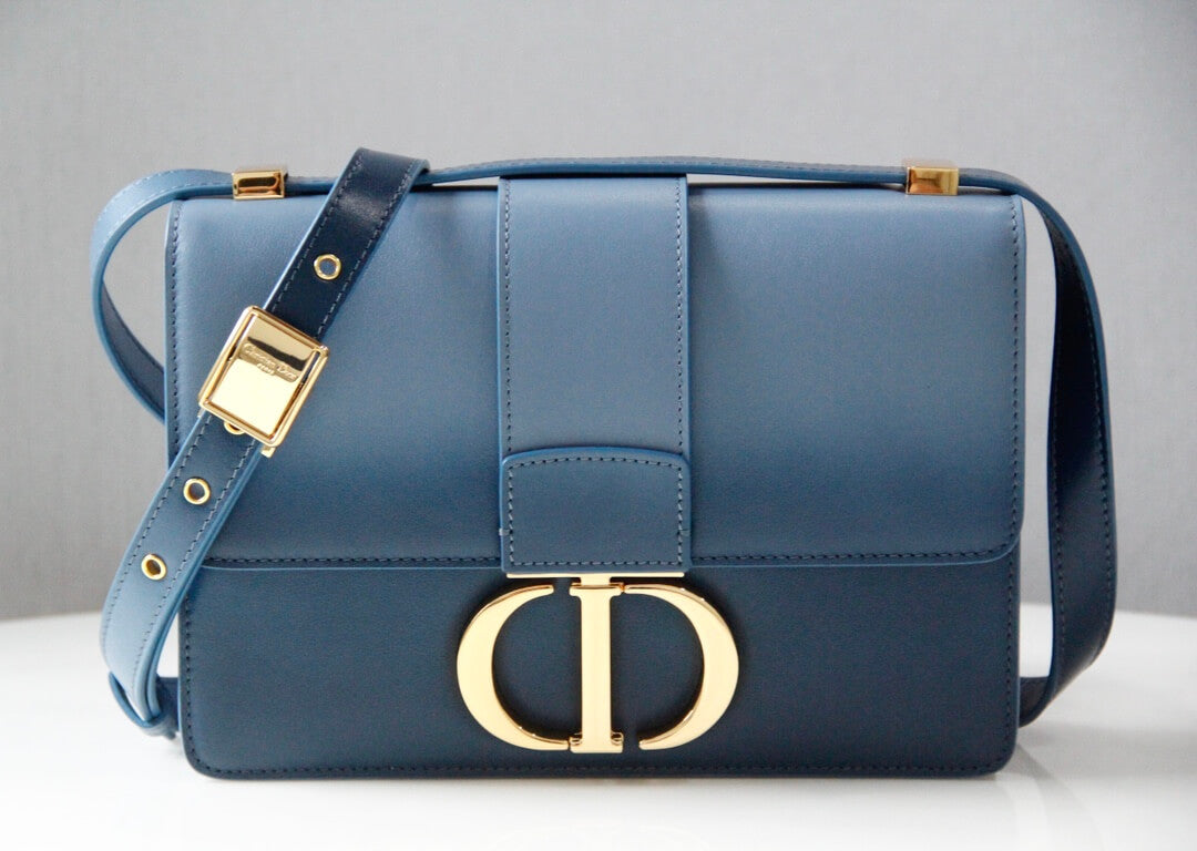 d9006 30 montaigne shoulder bag cross body bags blue cowhide real leather 24cm