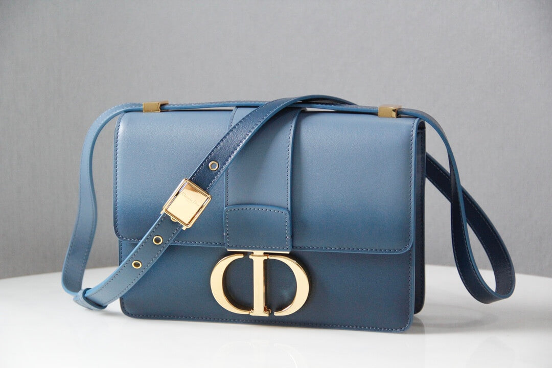 d9006 30 montaigne shoulder bag cross body bags blue cowhide real leather 24cm