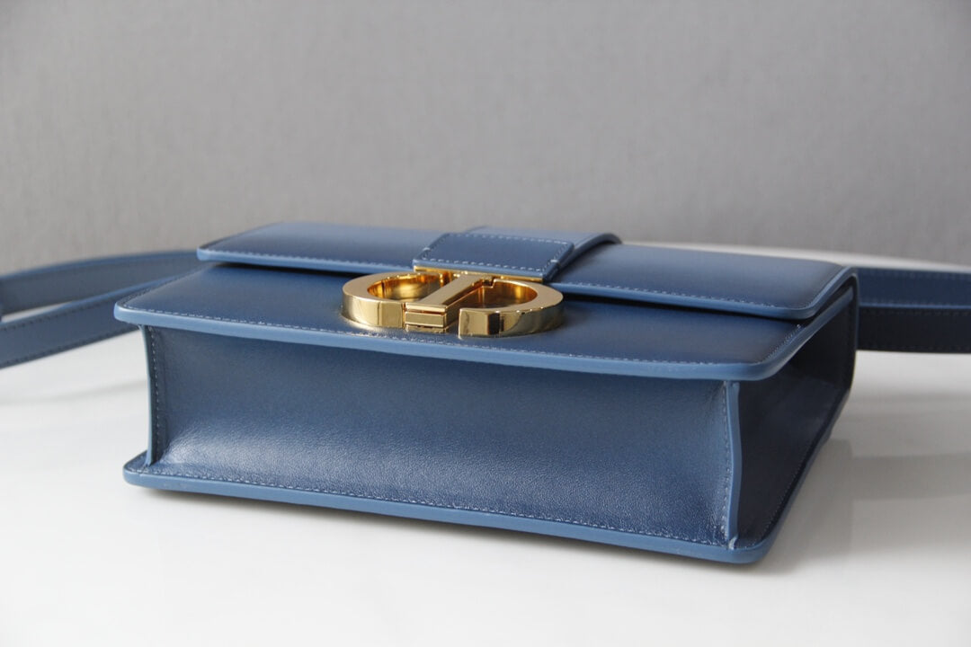 d9006 30 montaigne shoulder bag cross body bags blue cowhide real leather 24cm