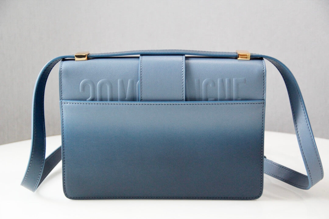 d9006 30 montaigne shoulder bag cross body bags blue cowhide real leather 24cm