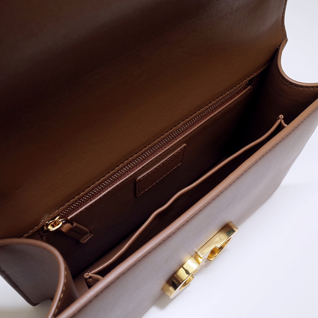d9006 30 montaigne shoulder bag cross body bags brown cowhide real leather 24cm