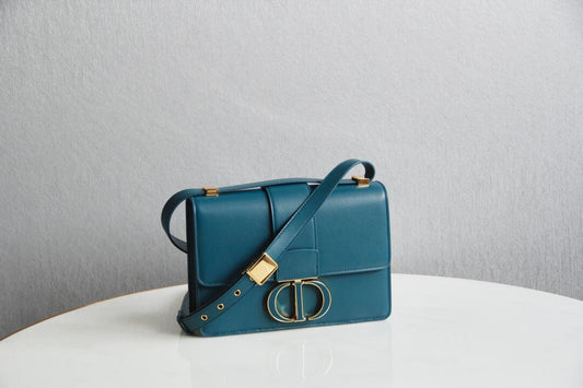 d9006 30 montaigne shoulder bag cross body bags dark blue cowhide real leather 24cm
