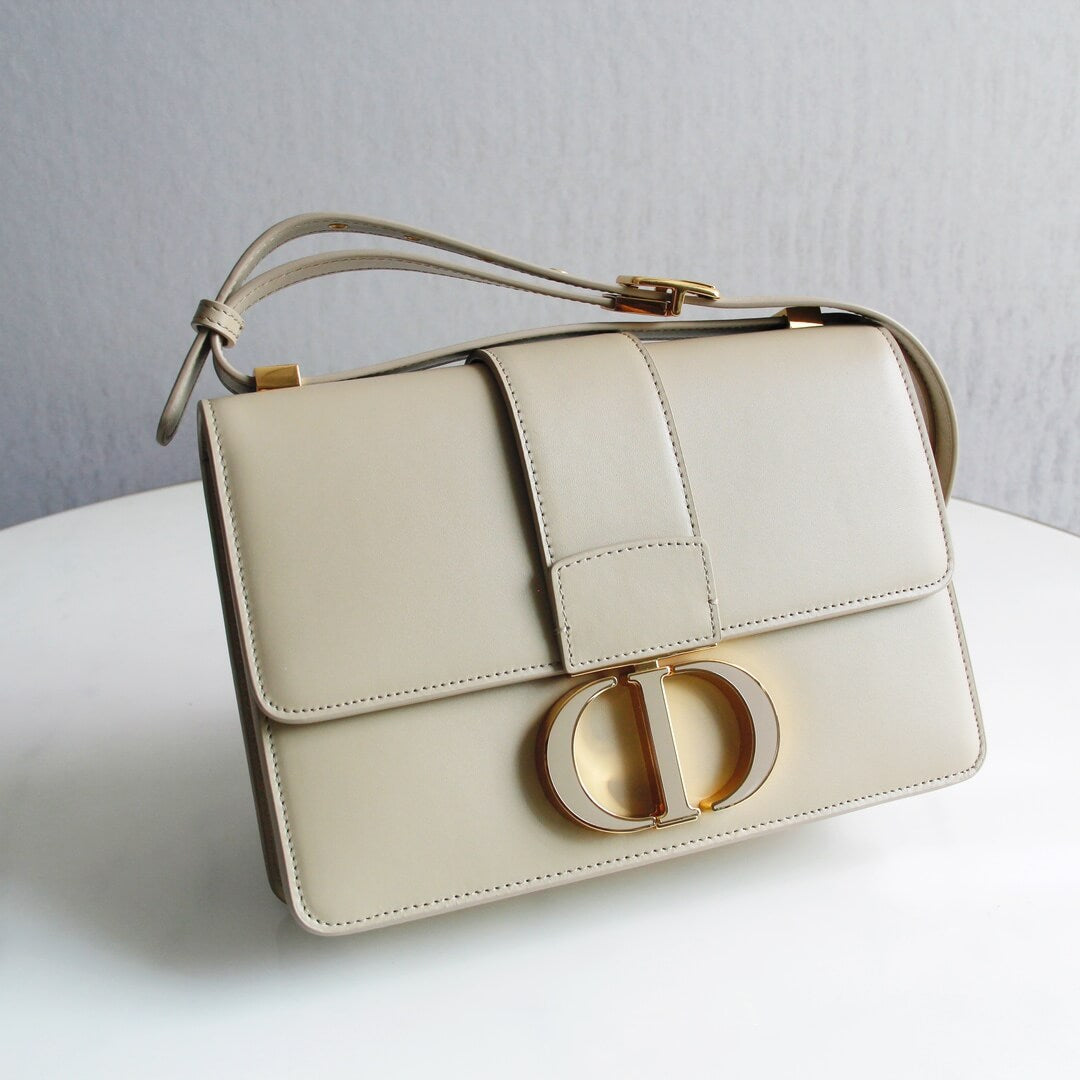 d9006 30 montaigne shoulder bag cross body bags dirty white cowhide real leather 24cm