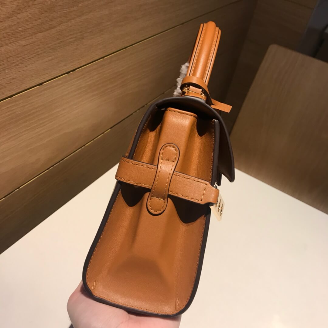 de 03125080 brown handbag swift leather cowhide