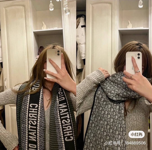 dior autumnwinter new fashion versatile college style double sided scarf pja2