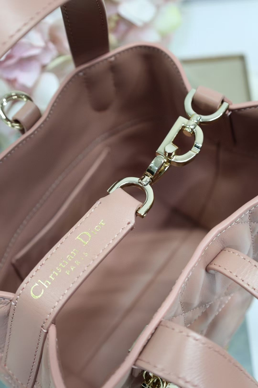 D Toujours lock handbag shoulder bag Pink M2504041