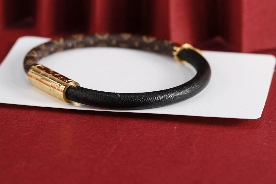 lou vui daily confidential bracelet black brown gold l230714 freen shipping