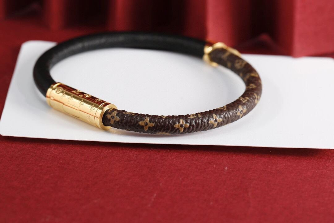 lou vui daily confidential bracelet black brown gold l230714 freen shipping