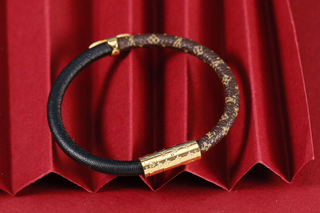 lou vui daily confidential bracelet black brown gold l230714 freen shipping