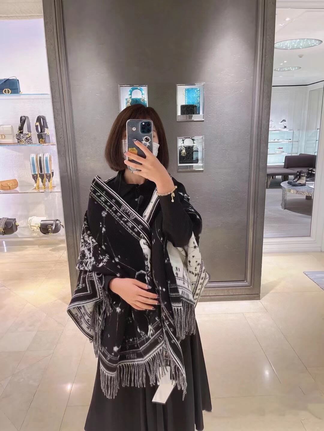 dior fashion versatile premium light luxury scarf shawl pja1