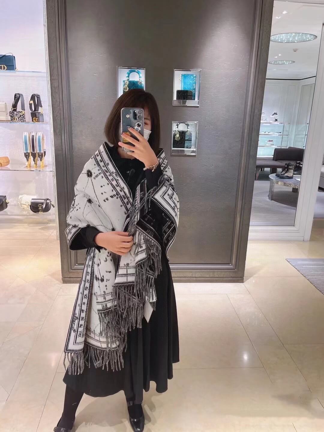 dior fashion versatile premium light luxury scarf shawl pja1