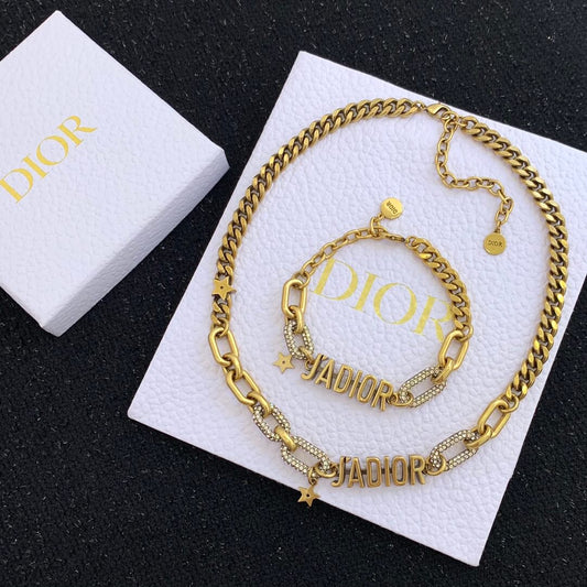 dior new letter vintage versatile personalized necklace celebrity collar chain xl13168a23