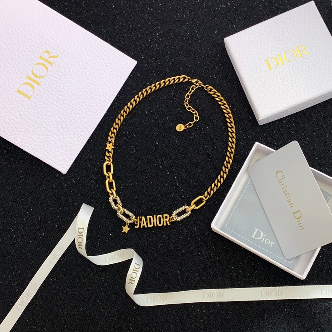 dior new letter vintage versatile personalized necklace celebrity collar chain xl13168a23