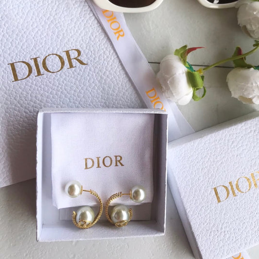 dior double sided pearl earrings with a niche design sense and temperament eh13168a34