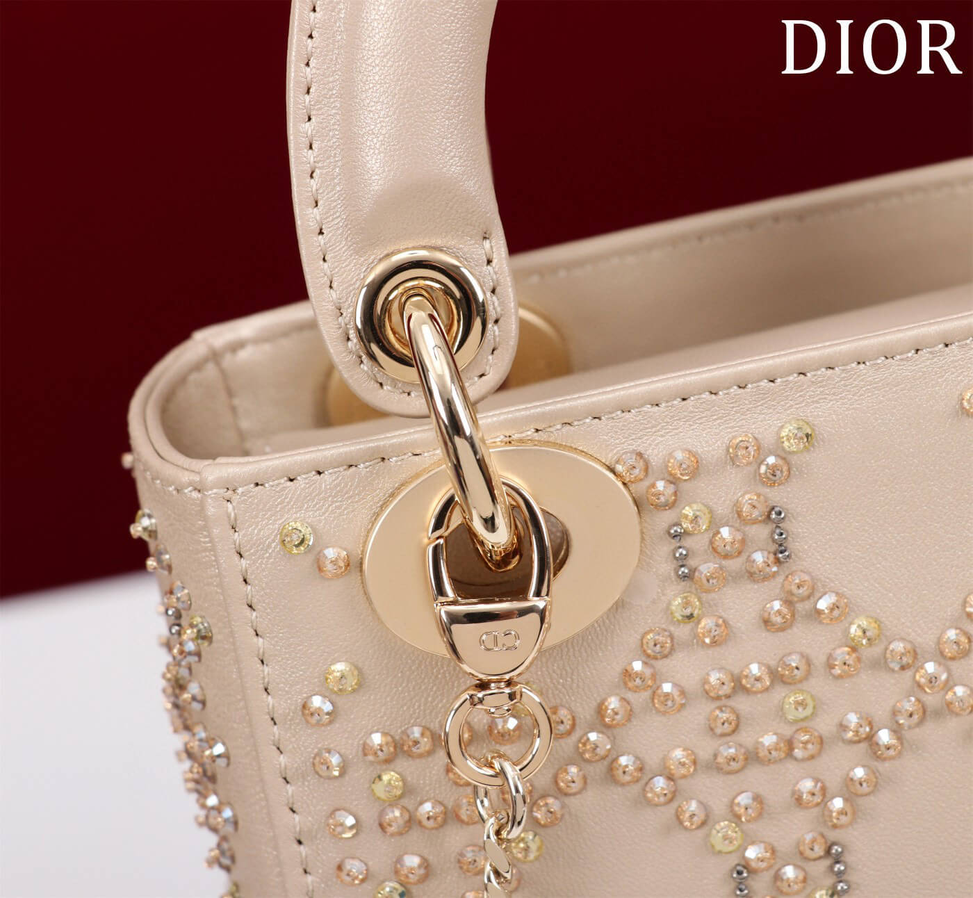 Dio Mini lady bag 17cm gold with diamond 44531