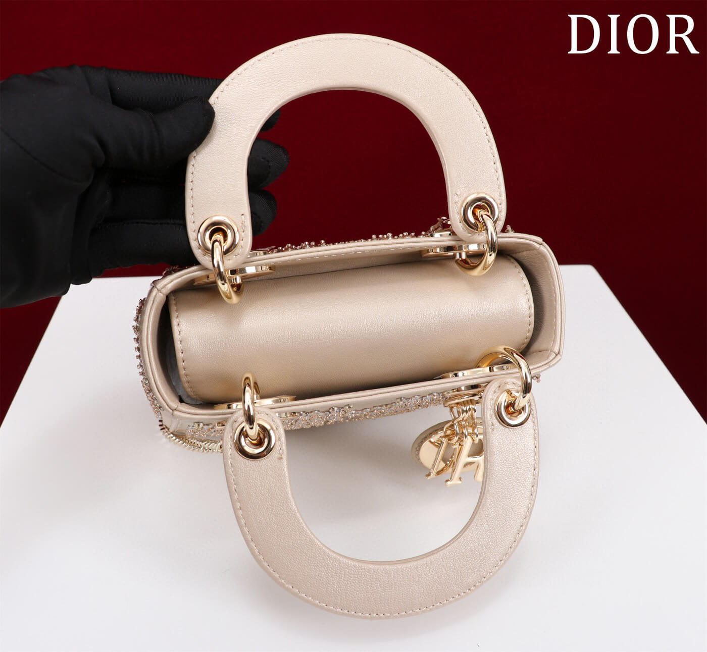 Dio Mini lady bag 17cm gold with diamond 44531