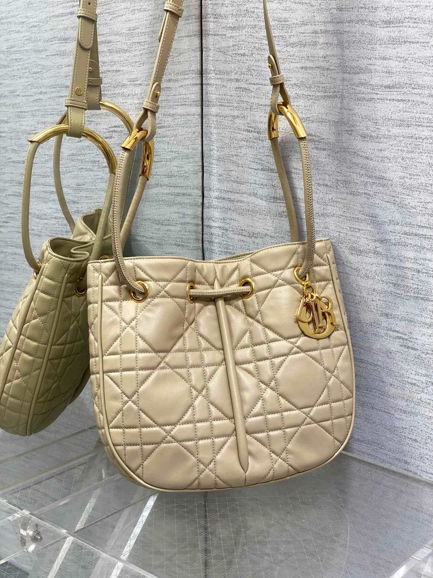 dior nolita leather shoulder bag 2312 apricot