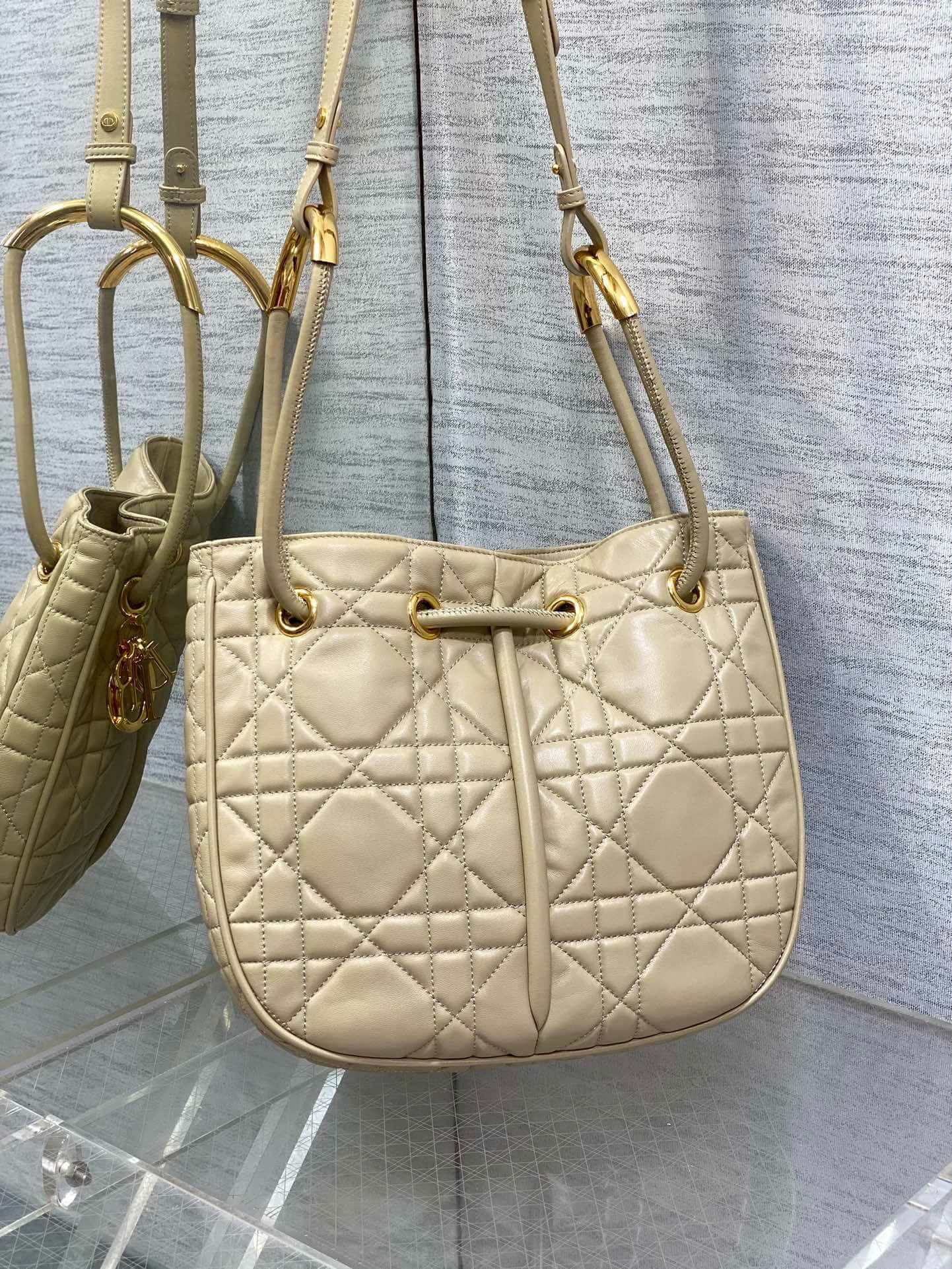 dior nolita leather shoulder bag 2312 apricot