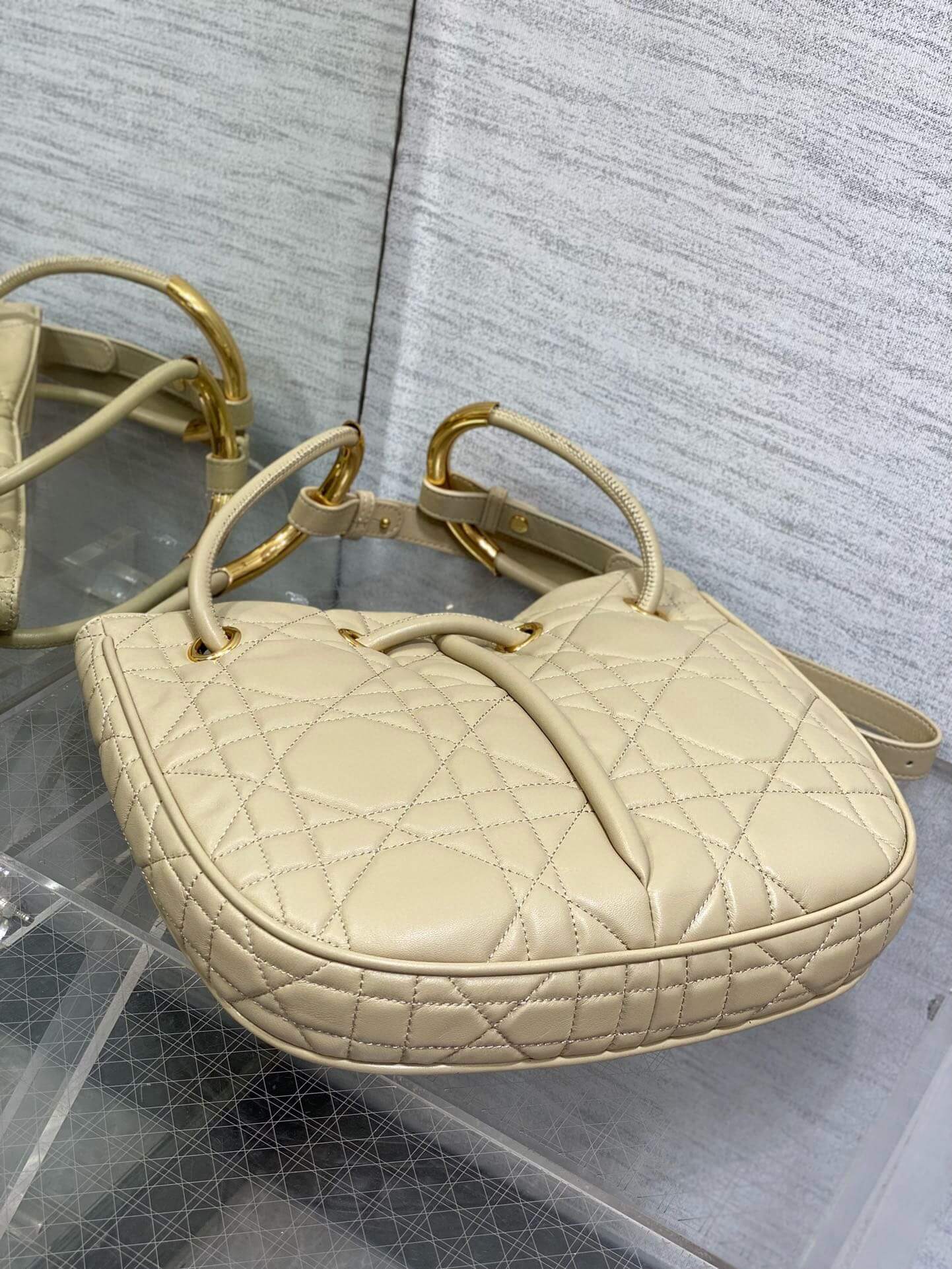 dior nolita leather shoulder bag 2312 apricot