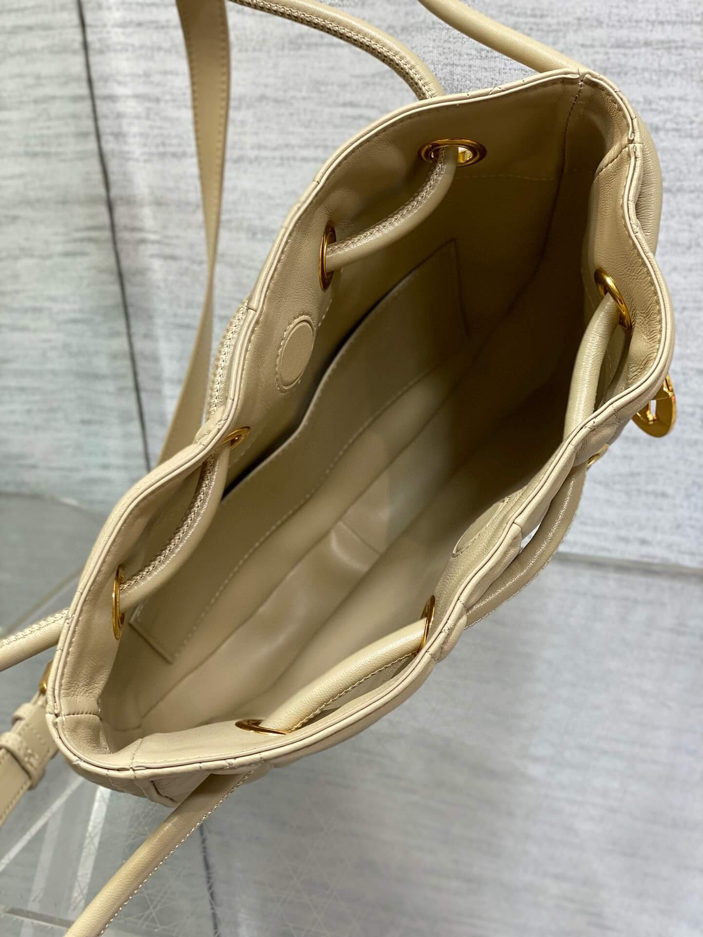 dior nolita leather shoulder bag 2312 apricot