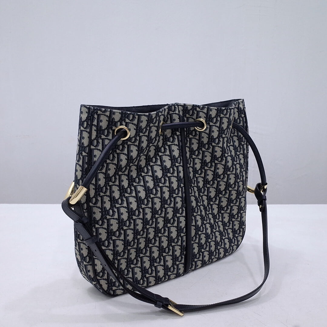 dior nolita leather shoulder bag 2312 black monogram large size 34cm