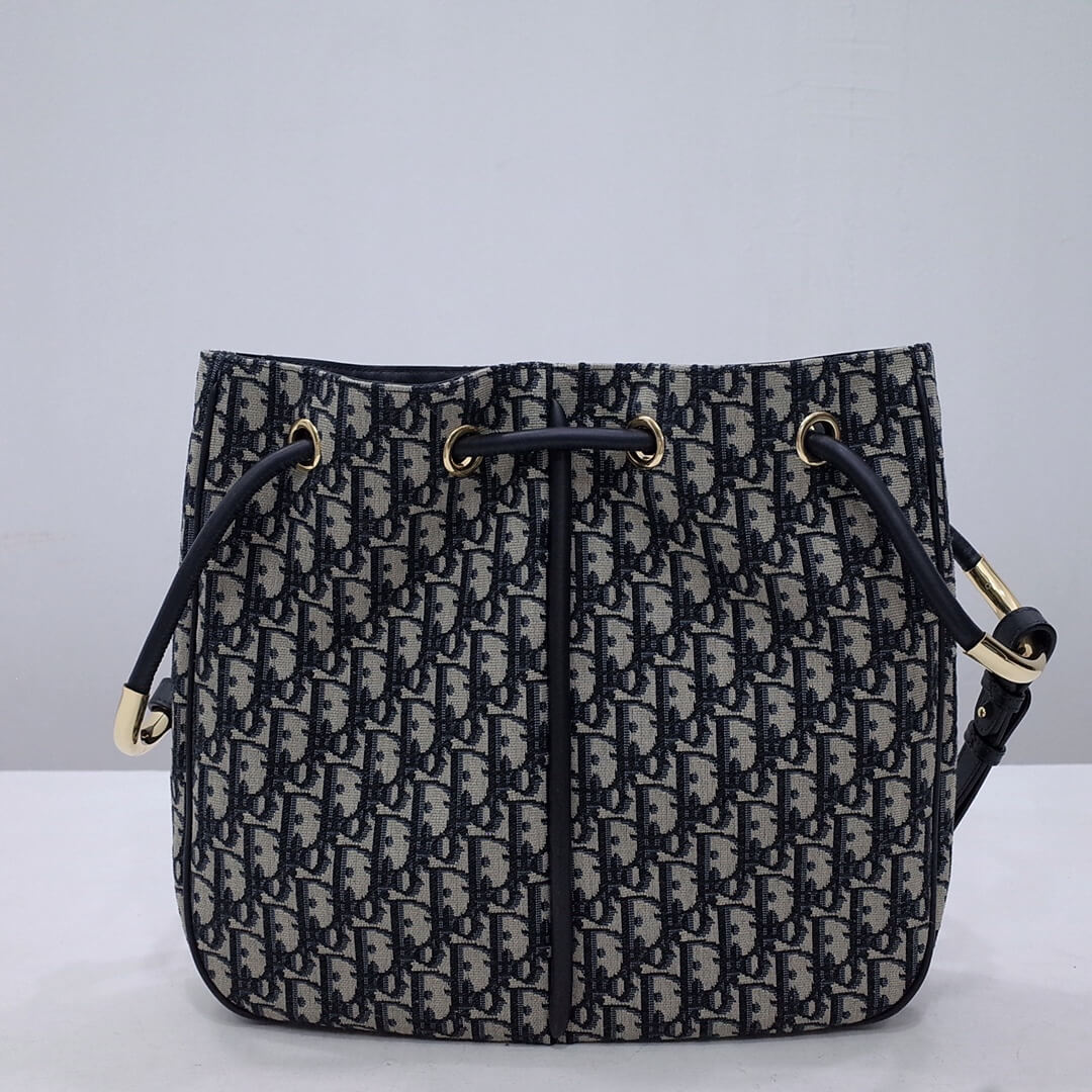 dior nolita leather shoulder bag 2312 black monogram large size 34cm