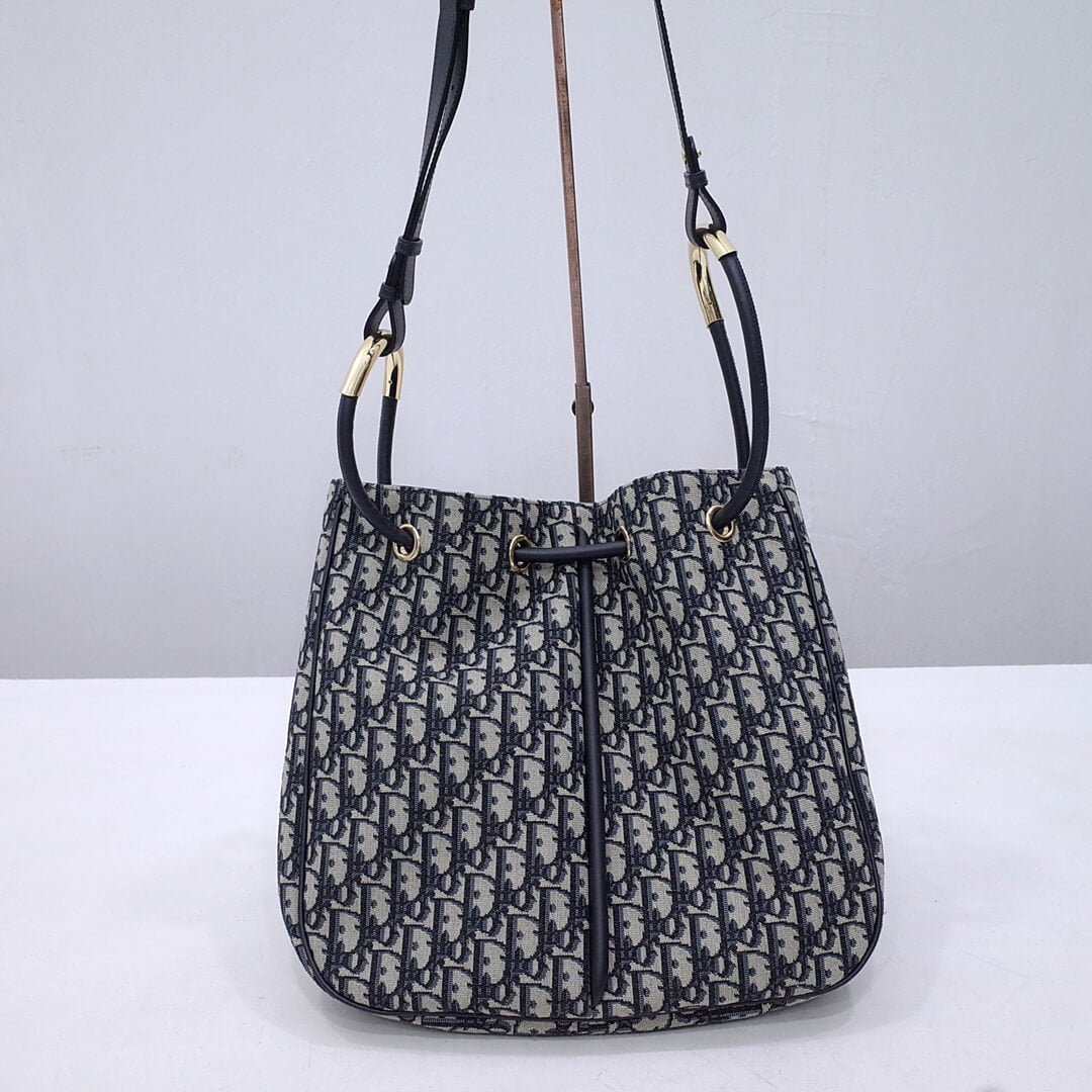 dior nolita leather shoulder bag 2312 black monogram large size 34cm