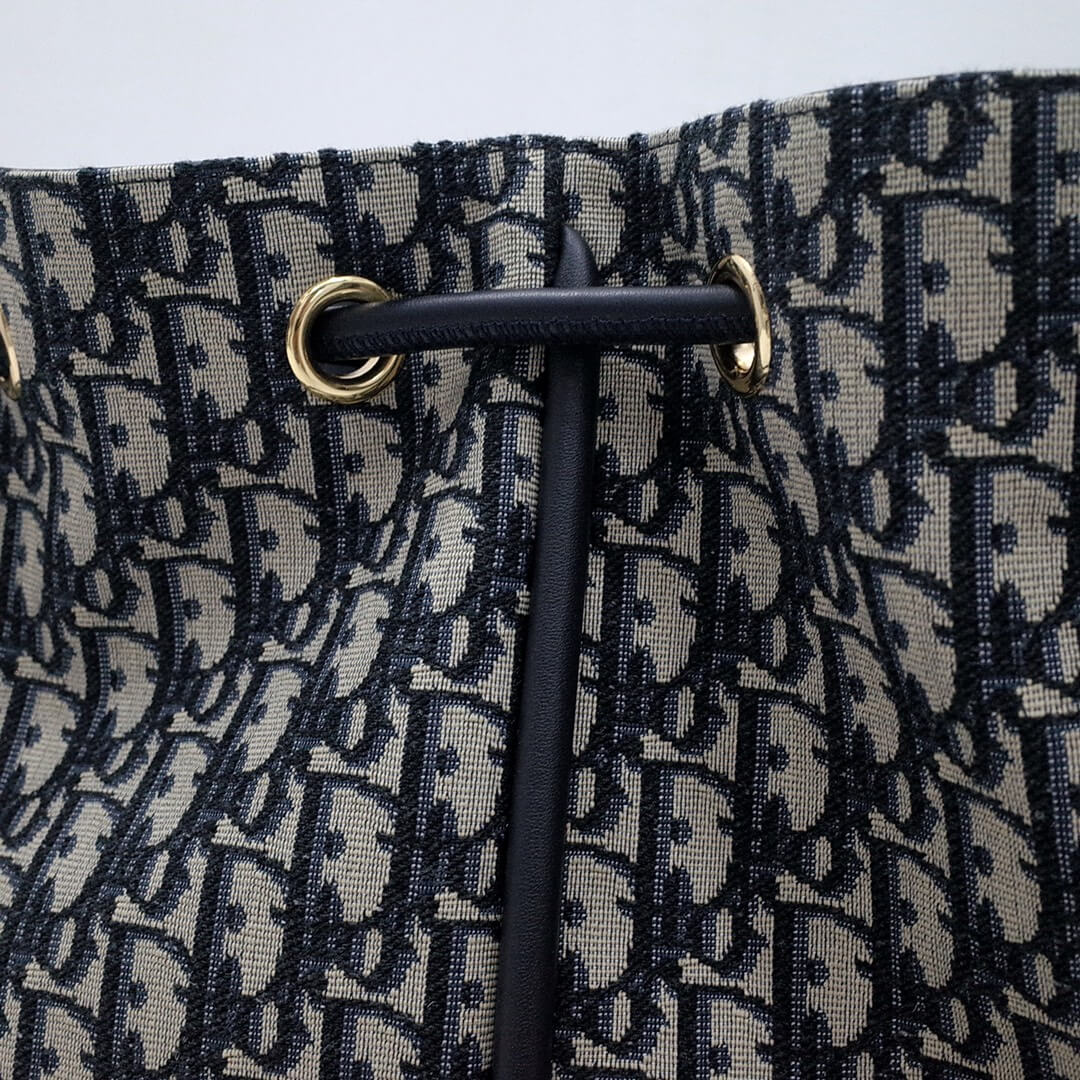 dior nolita leather shoulder bag 2312 black monogram large size 34cm