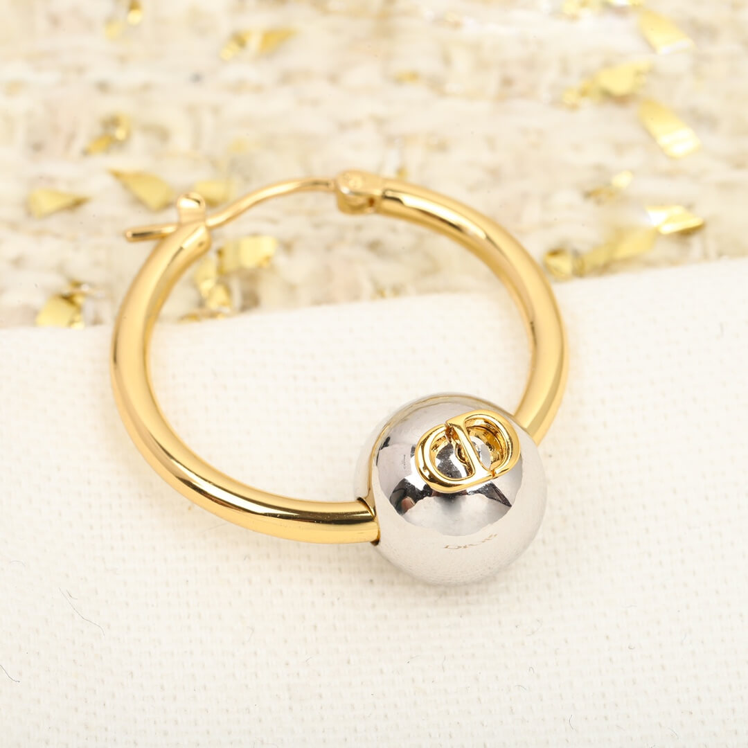 diors new versatile silver ball gold earrings ins elegant and advanced style eh13168a9