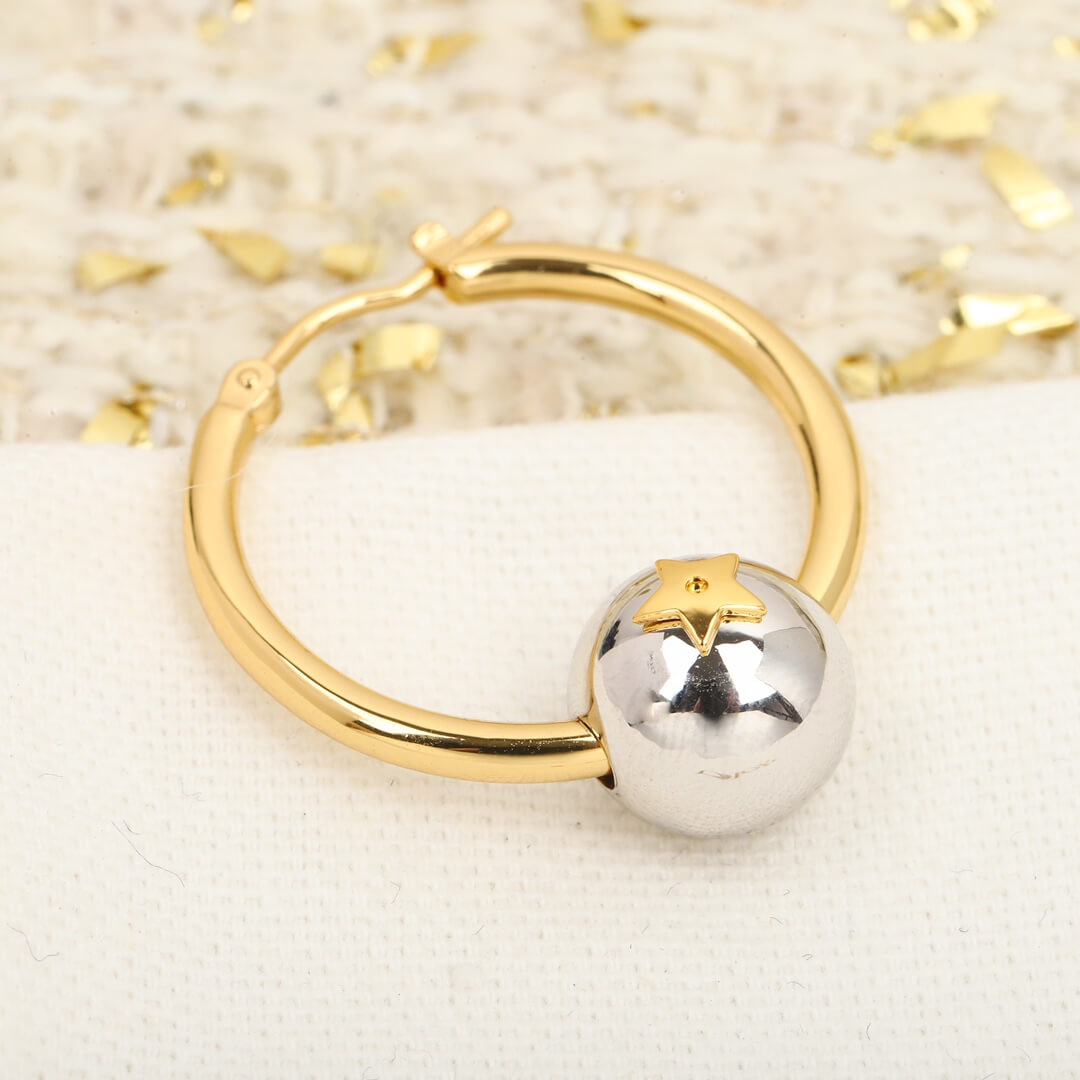 diors new versatile silver ball gold earrings ins elegant and advanced style eh13168a9