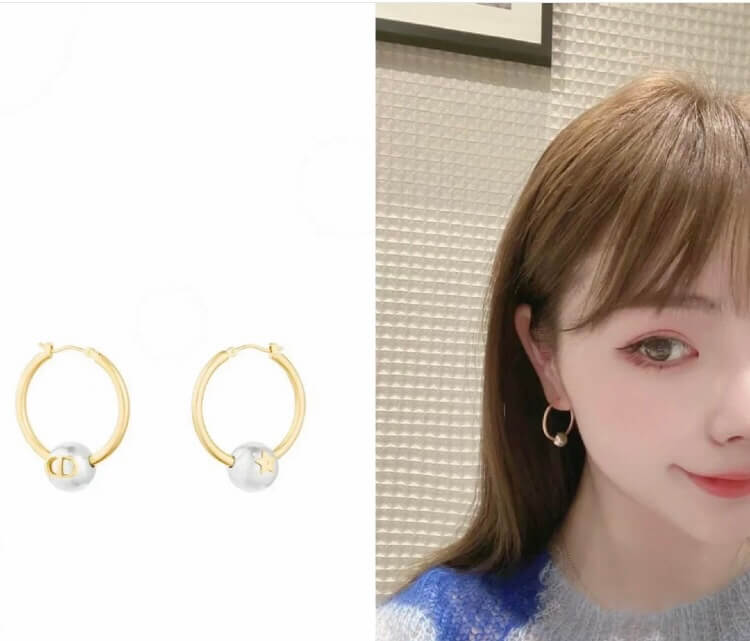 diors new versatile silver ball gold earrings ins elegant and advanced style eh13168a9