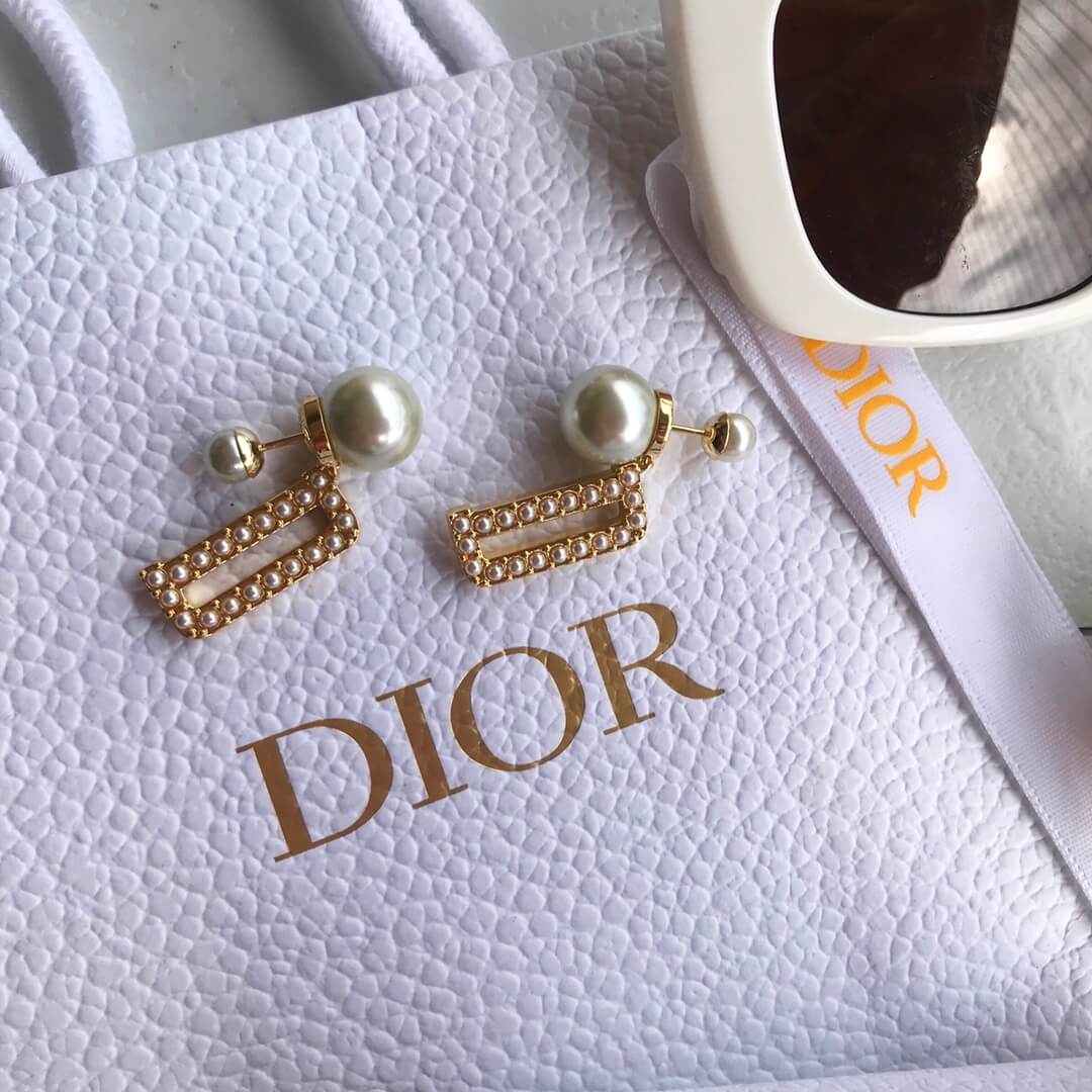 diors popular front and rear bead style earrings french high end eh13168a47