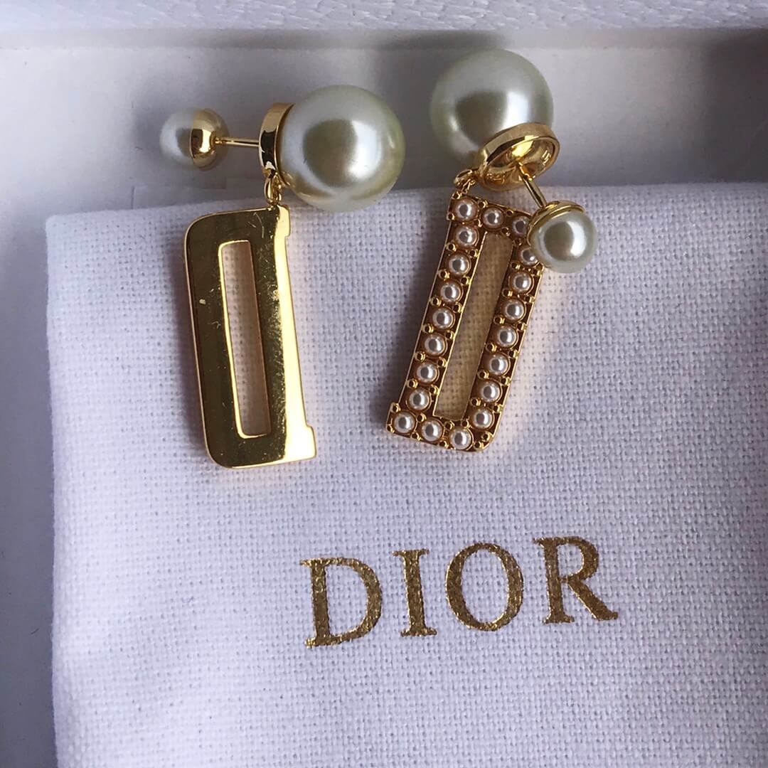 diors popular front and rear bead style earrings french high end eh13168a47