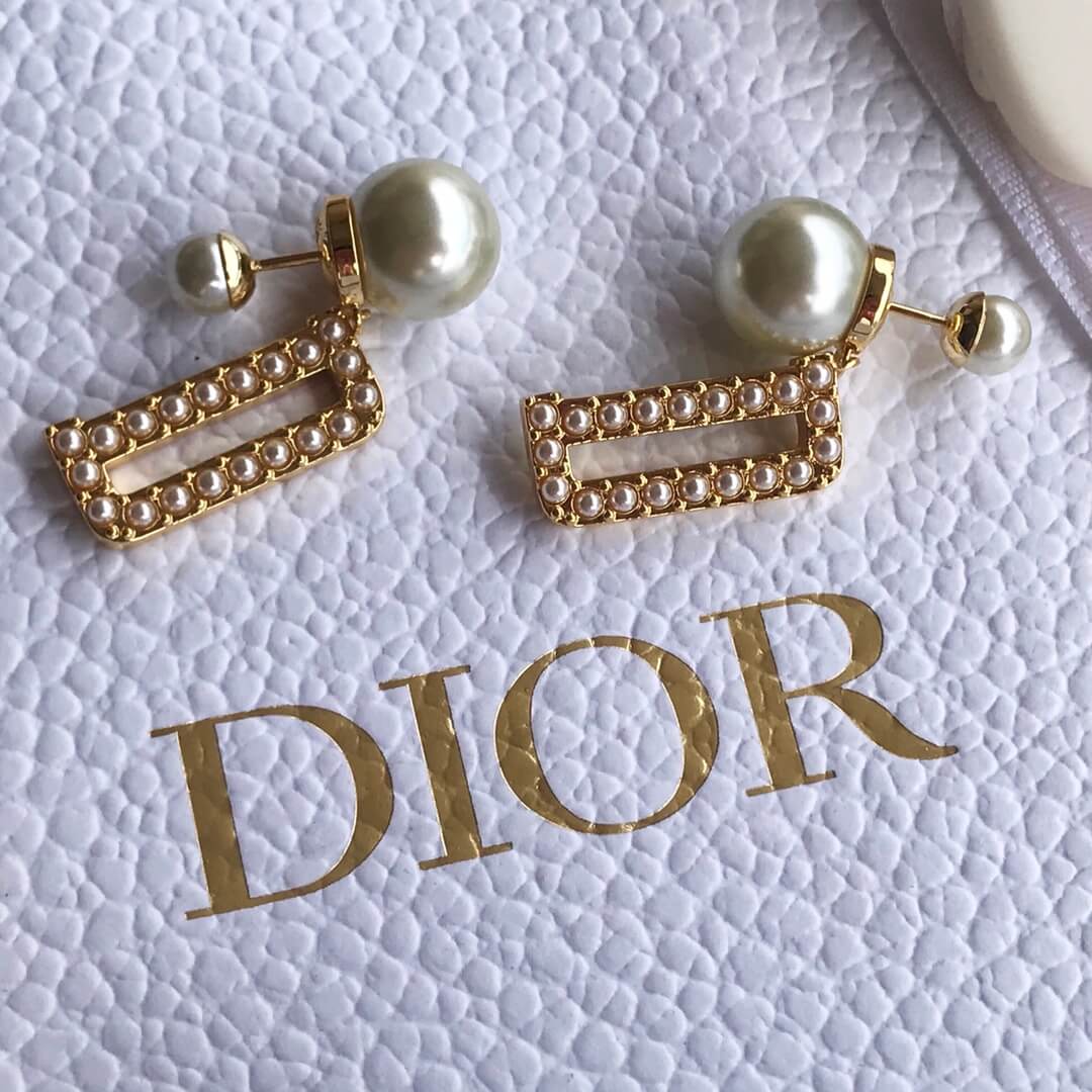 diors popular front and rear bead style earrings french high end eh13168a47